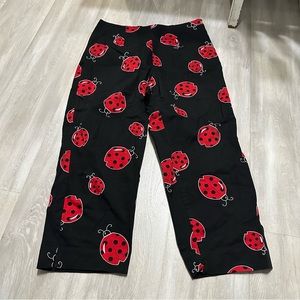 Briggs Red Black Ladybug Dress Pants Sz S